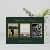 Personalised Photos Merry Christmas Card. Folie Uitnodiging (Staand Voorkant)