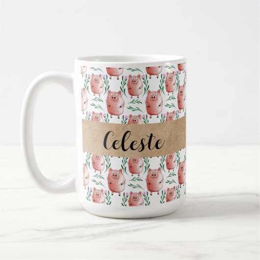 Personalised Pig Mug – Cute Farm Animal Gift Cup Koffiemok (Links)