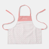 Personalised Pink Dot Shapes Apron. Schort (Voorkant)