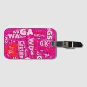 Personalised Pink Netball  Bagagelabel (Voorkant (horizontaal))