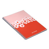 PERSONALISED Pink Red Flower Pattern Notebook Notitieboek (Rechterzijde)