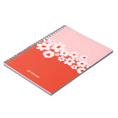 PERSONALISED Pink Red Flower Pattern Notebook Notitieboek (Linkerzijde)