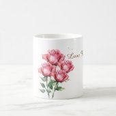 Personalised Pink Rose Floral Classic Mug Koffiemok (Center)