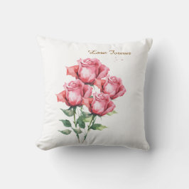 Personalised  Pink Rose Floral Throw Pillow Cover  Kussen