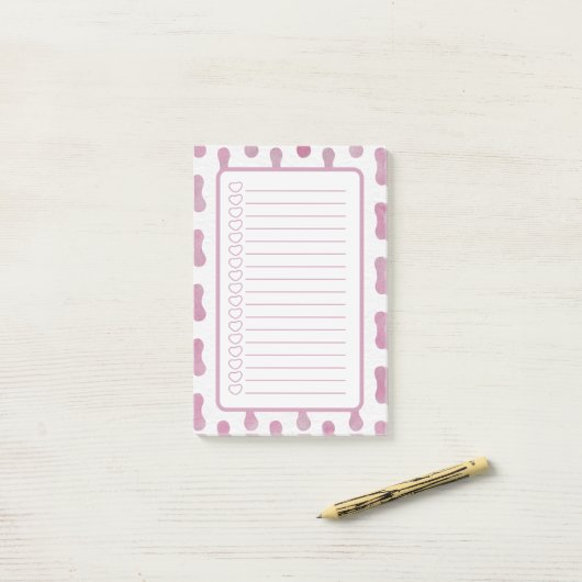 Personalised Pink Shapes Note List. (Op bureau)