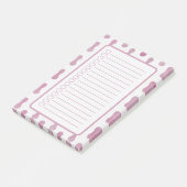 Personalised Pink Shapes Note List. (Schuin)