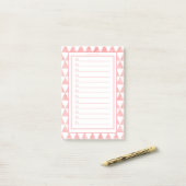 Personalised Pink & White Triangles Grocery List. Post-it® Notes (Op bureau)
