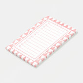 Personalised Pink & White Triangles Grocery List. Post-it® Notes (Schuin)