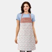 Personalised Pretty Poppy Pattern Apron Schort (Gedragen)