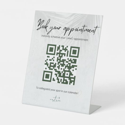 Personalised QR code stand Reclamebord Met Voetstuk (Voorkant)