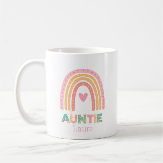 Personalised Rainbow Mug Gift for Auntie Best mug Koffiemok