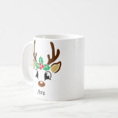 Personalised Reindeer Christmas Mug Koffiemok (Voorkant links)