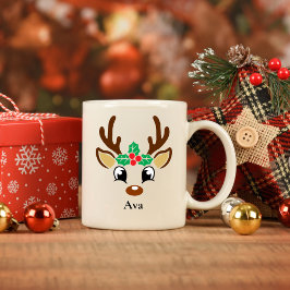 Personalised Reindeer Christmas Mug Koffiemok