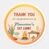 Personalised round Lohri-themed Sticker (Voorkant)