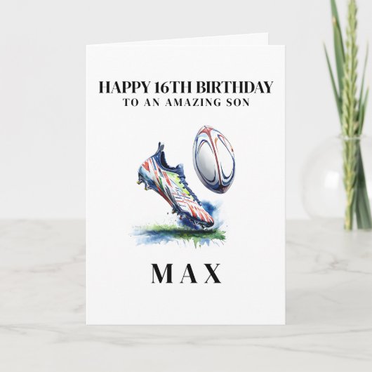 Personalised Rugby Birthday Card Bedankkaart (Voorkant)