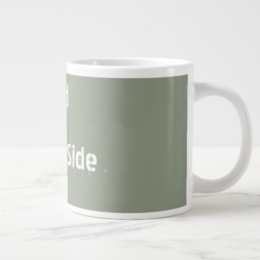 Personalised Sage Green Name God Is On My God Tea Grote Koffiekop (Rechts)