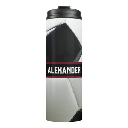 Personalised Soccer Water Bottle With Name Thermosbeker (Voorkant)