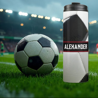 Personalised Soccer Water Bottle With Name Thermosbeker