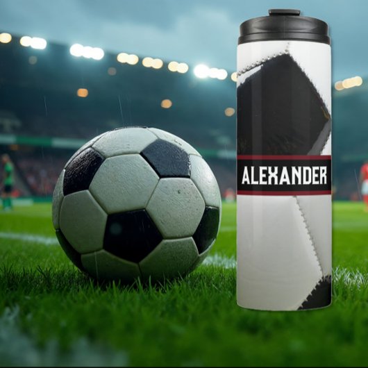 Personalised Soccer Water Bottle With Name Thermosbeker