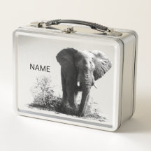 Personalised Splashing Elephant Lunch Tin