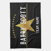 Personalised Sport Player Print – Gold Star Award  Theedoek (Verticaal)