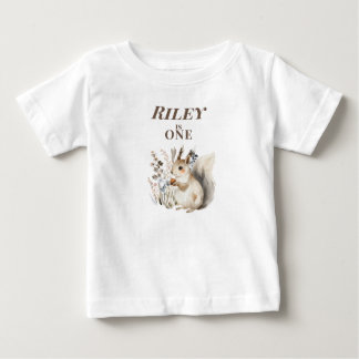 Personalised Squirrel 1st Birthday  Baby T-Shirt