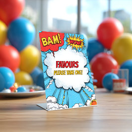 Personalised Superhero Party Favours Pedestal Sign Reclamebord Met Voetstuk