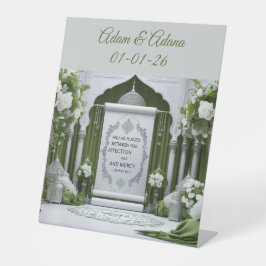 Personalised Table Sign- Islamic Wedding Reclamebord Met Voetstuk
