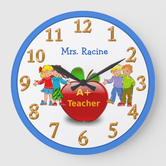 PERSONALISED Teacher Appreciation CLOCK Grote Klok (Voorkant)