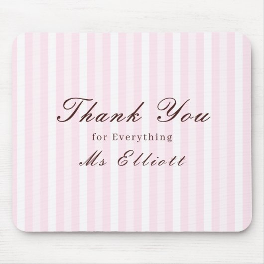 Personalised Thank You Teacher Mouse Pad Pink Mist Muismat (Voorkant)