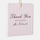 Personalised Thank You Teacher Ornament Pink Mist (Rechts)