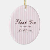 Personalised Thank You Teacher Ornament Pink Mist (Rechts)