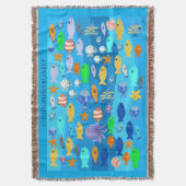 Personalised Throw - Fish Design Deken (Voorkant Verticaal)