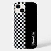 Personalised Two-Tone Checkerboard Case-Mate iPhone Case (Achterkant)