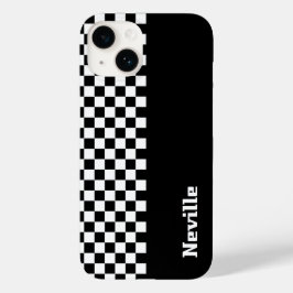 Personalised Two-Tone Checkerboard Case-Mate iPhone 14 Hoesje
