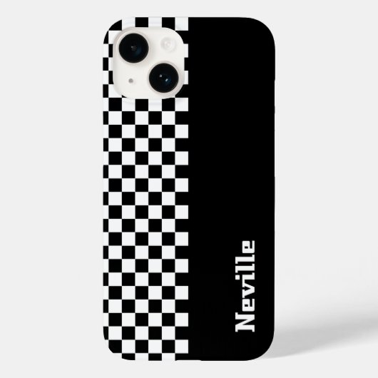Personalised Two-Tone Checkerboard Case-Mate iPhone Case (Achterkant)