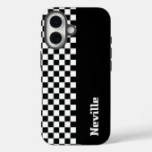 Personalised Two-Tone Checkerboard Case-Mate iPhone Case (Achterkant)