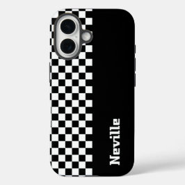 Personalised Two-Tone Checkerboard iPhone 16 Hoesje