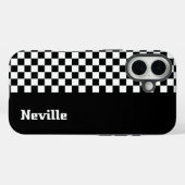 Personalised Two-Tone Checkerboard Case-Mate iPhone Case (Achterkant (horizontaal))