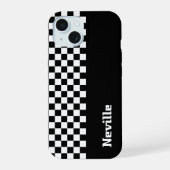 Personalised Two-Tone Checkerboard iPhone 15 Case (Achterkant)