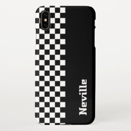 Personalised Two-Tone Checkerboard iPhone XS Max Hoesje