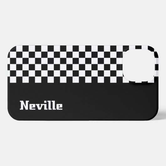 Personalised Two-Tone Checkerboard iPhone Hoesje (Achterkant horizontaal)