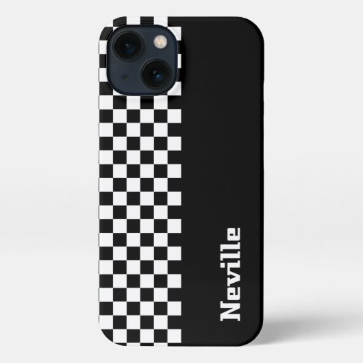 Personalised Two-Tone Checkerboard iPhone Hoesje (Achterkant)