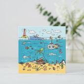 Personalised Under The Sea Birthday Invitation Kaart (Staand voorkant)