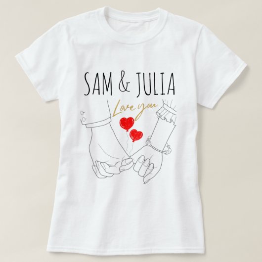 Personalised unisex t-shirt for lovers. (Design voorkant)