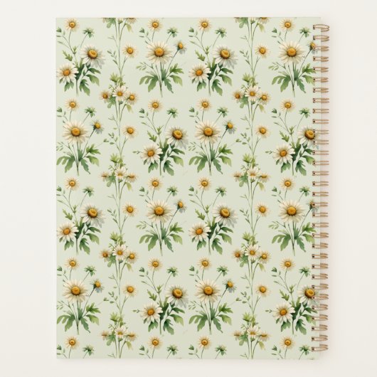 Personalised Vintage Daisy Sage Green Planner (Achterkant)