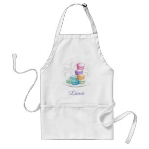 Personalised watercolour macarons apron standaard schort