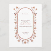 Personalised Wedding Be My Bridesmaid Invitation. Briefkaart (Voorkant)