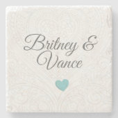Personalised Wedding Coasters Stenen Onderzetter (Voorkant)