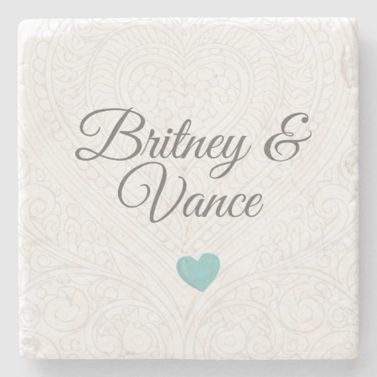 Personalised Wedding Coasters Stenen Onderzetter (Voorkant)